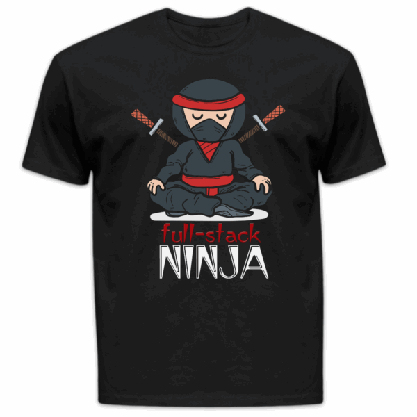 Koszulka męska Fullstack ninja czarna