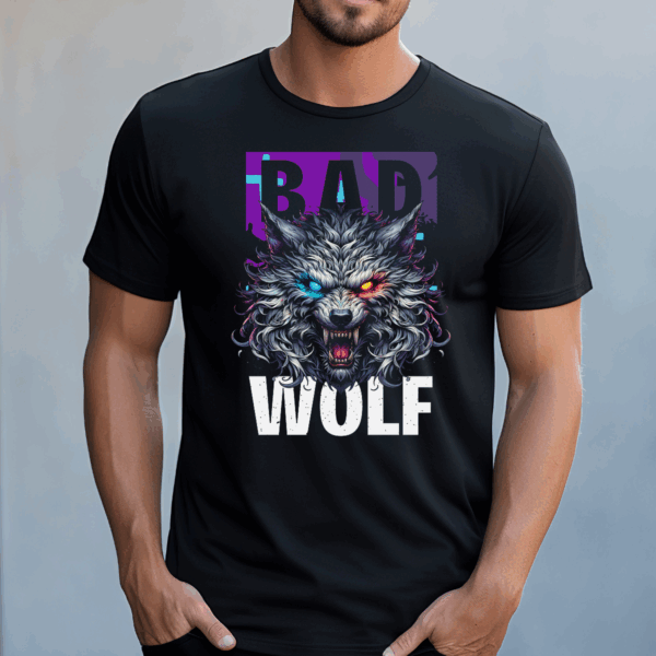 Koszulka męska Bad wolf czarna - obrazek 2