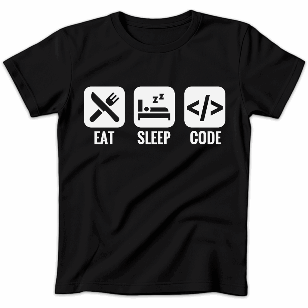 Koszulka damska Eat sleep code czarna