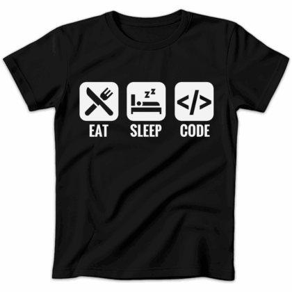 Koszulka damska Eat sleep code czarna
