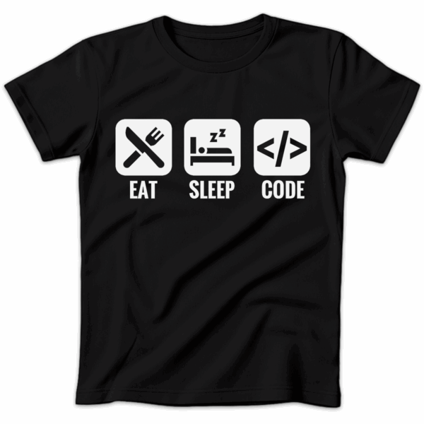 Koszulka damska Eat sleep code czarna