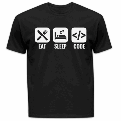 Koszulka męska Eat sleep code czarna