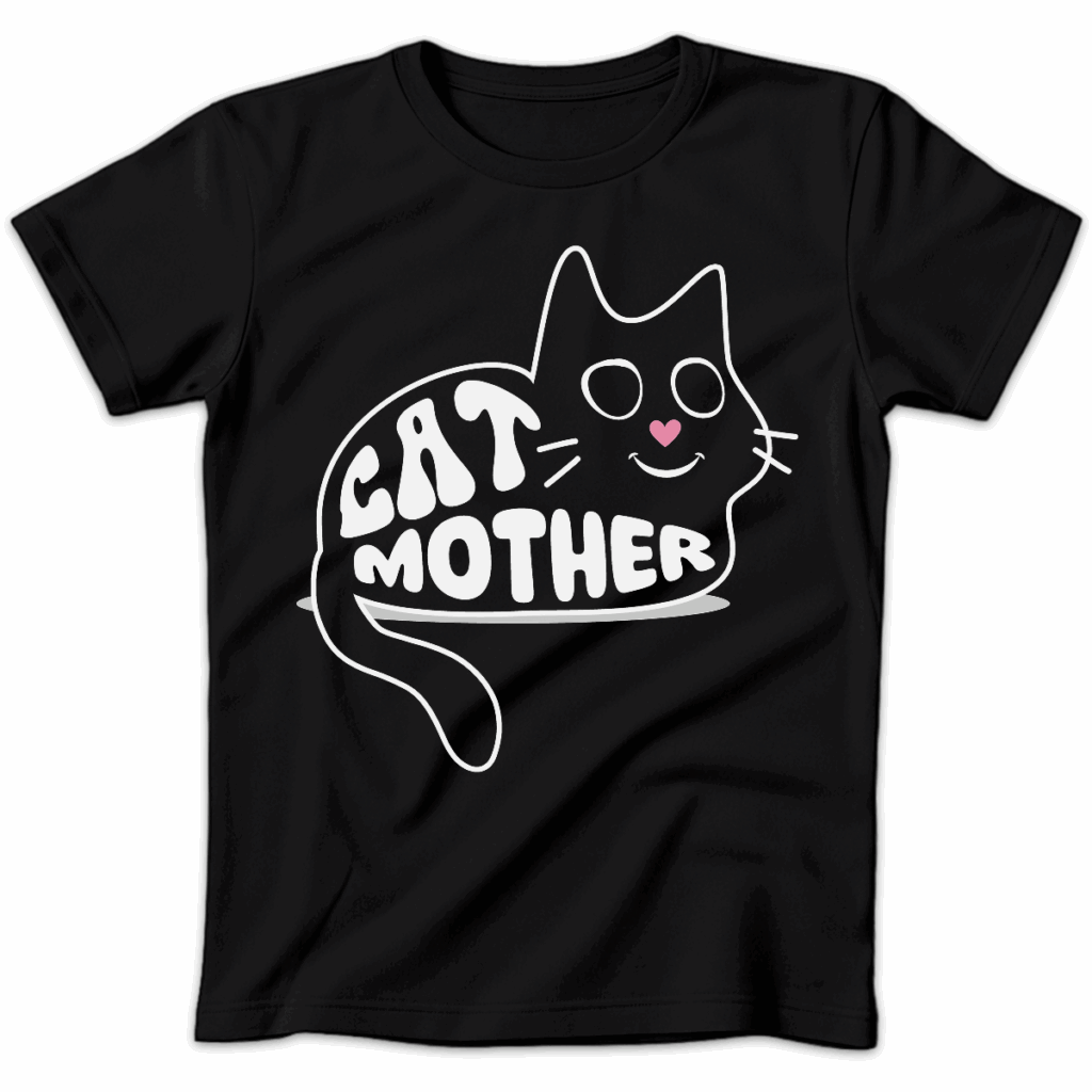 Koszulka damska Cat mother czarna