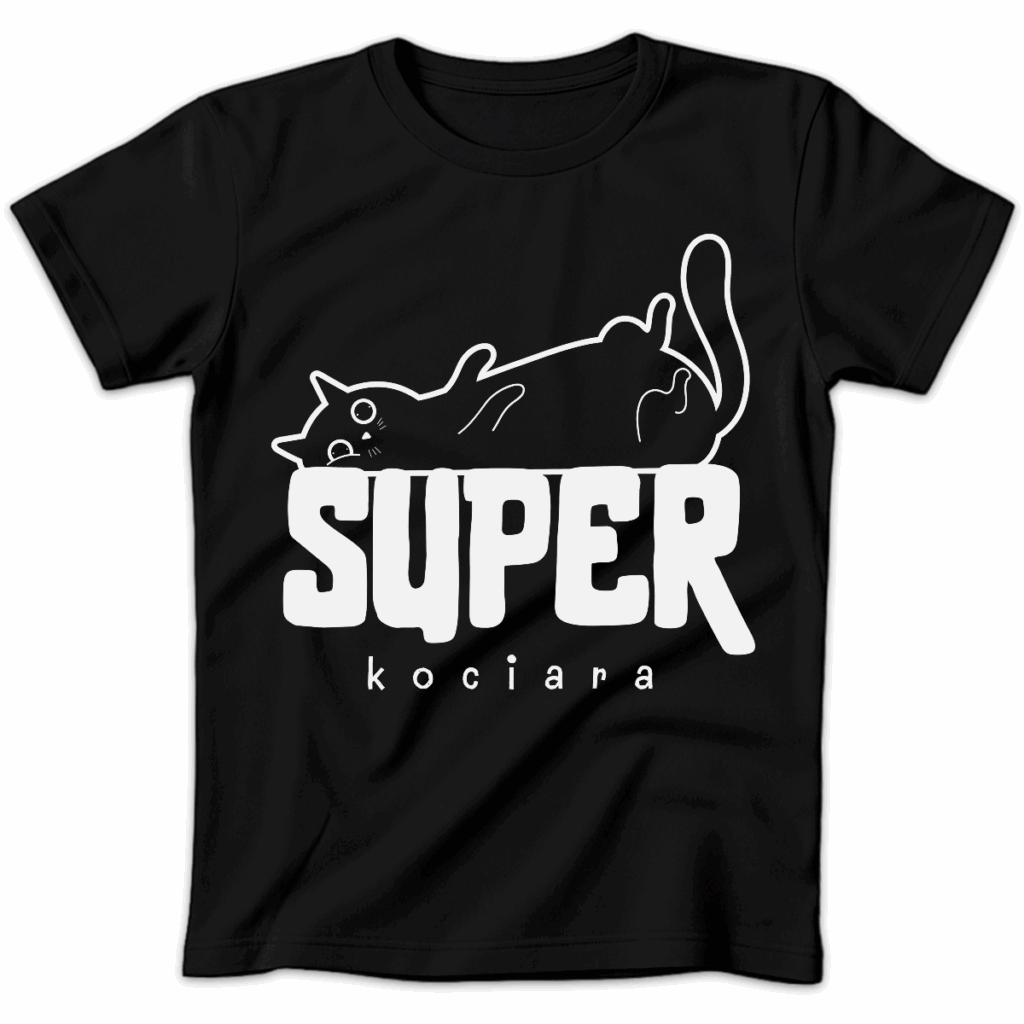Koszulka damska Super kociara czarna
