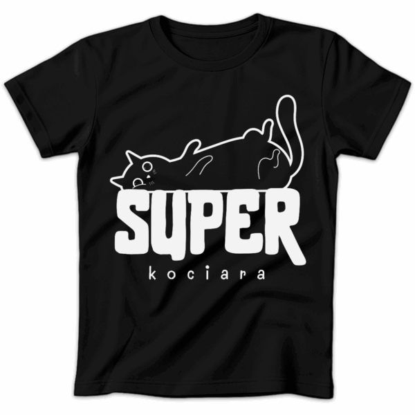 Koszulka damska Super kociara czarna