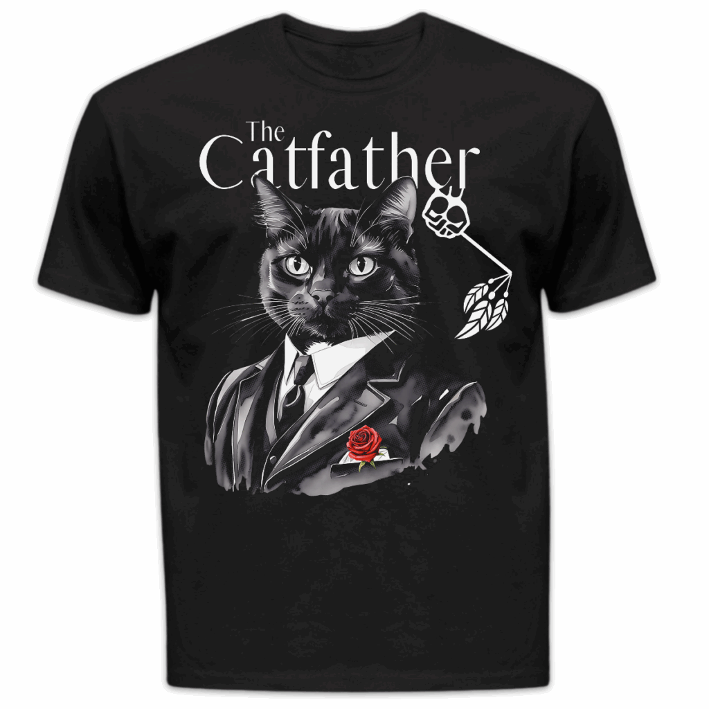 Koszulka męska The Catfather czarna