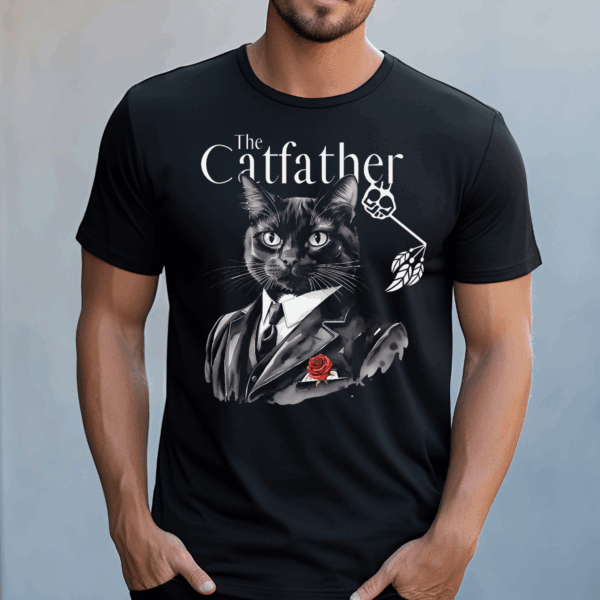 Koszulka męska The Catfather czarna - obrazek 2