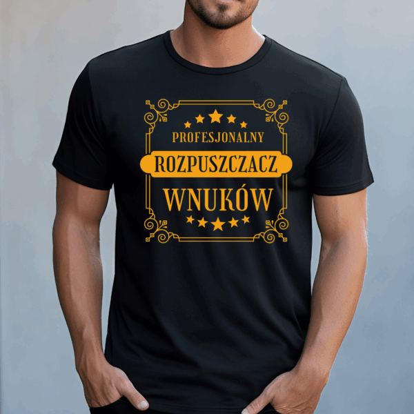 Koszulka męska Profesjonalny rozpuszczacz wnuków czarna - obrazek 2