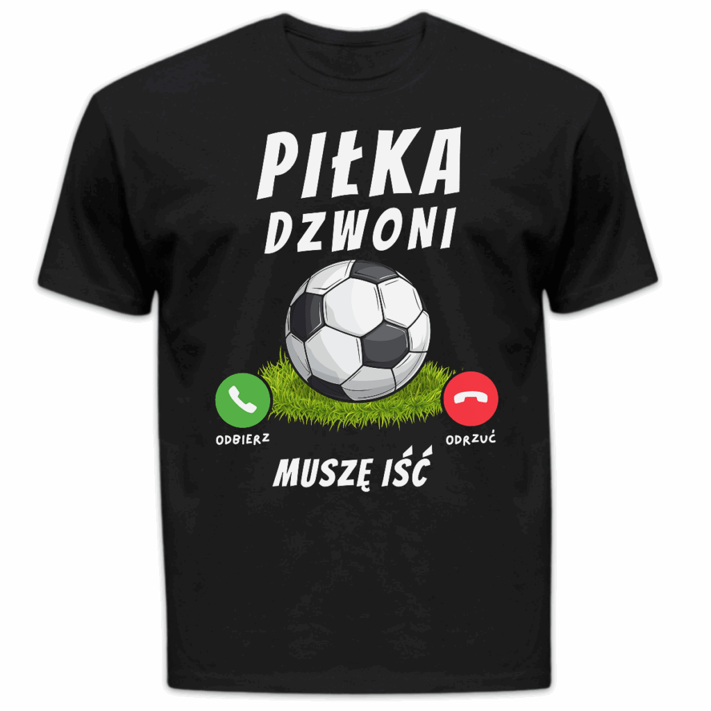 Koszulka męska Piłka dzwoni muszę iść czarna