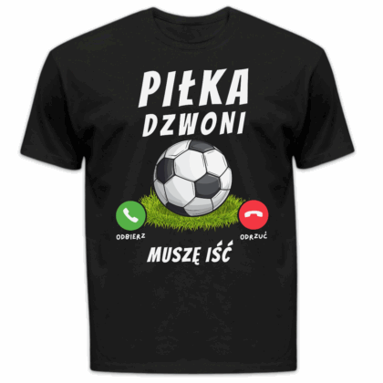 Koszulka męska Piłka dzwoni muszę iść czarna