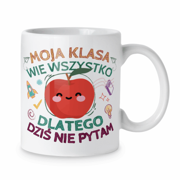 Kubek Moja klasa wie wszystko dlatego dziś nie pytam