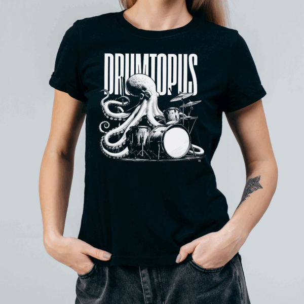 Koszulka damska Drumtopus czarna - obrazek 2