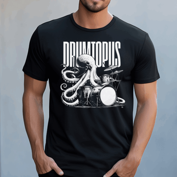 Koszulka męska Drumtopus czarna - obrazek 2
