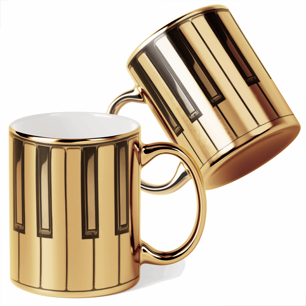 Kubek Złoty Klawiatura pianina