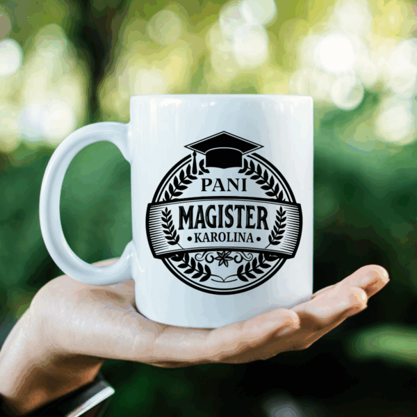 Kubek Pani magister + imię - obrazek 5