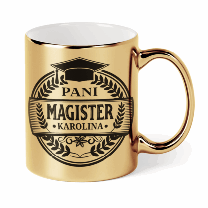 Kubek Złoty Pani magister + imię