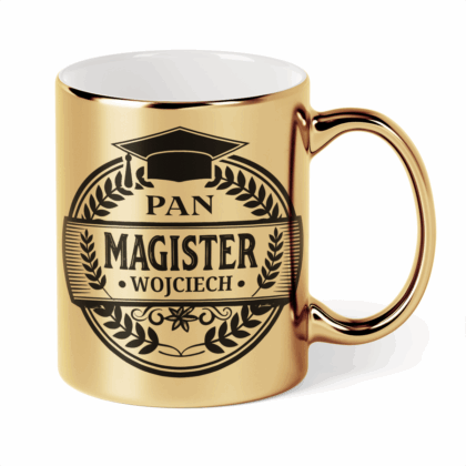 Kubek Złoty Pan magister + imię
