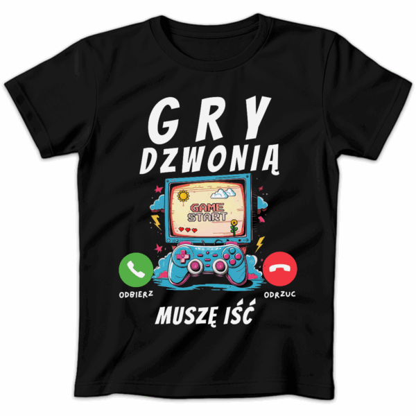 Koszulka damska Gry dzwonią muszę iść czarna