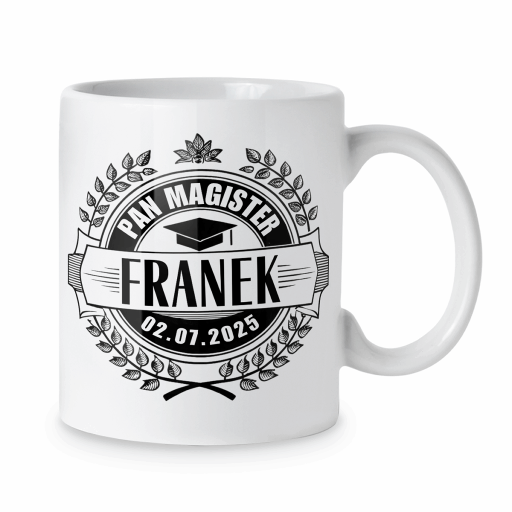 Kubek Pan magister + imię + data