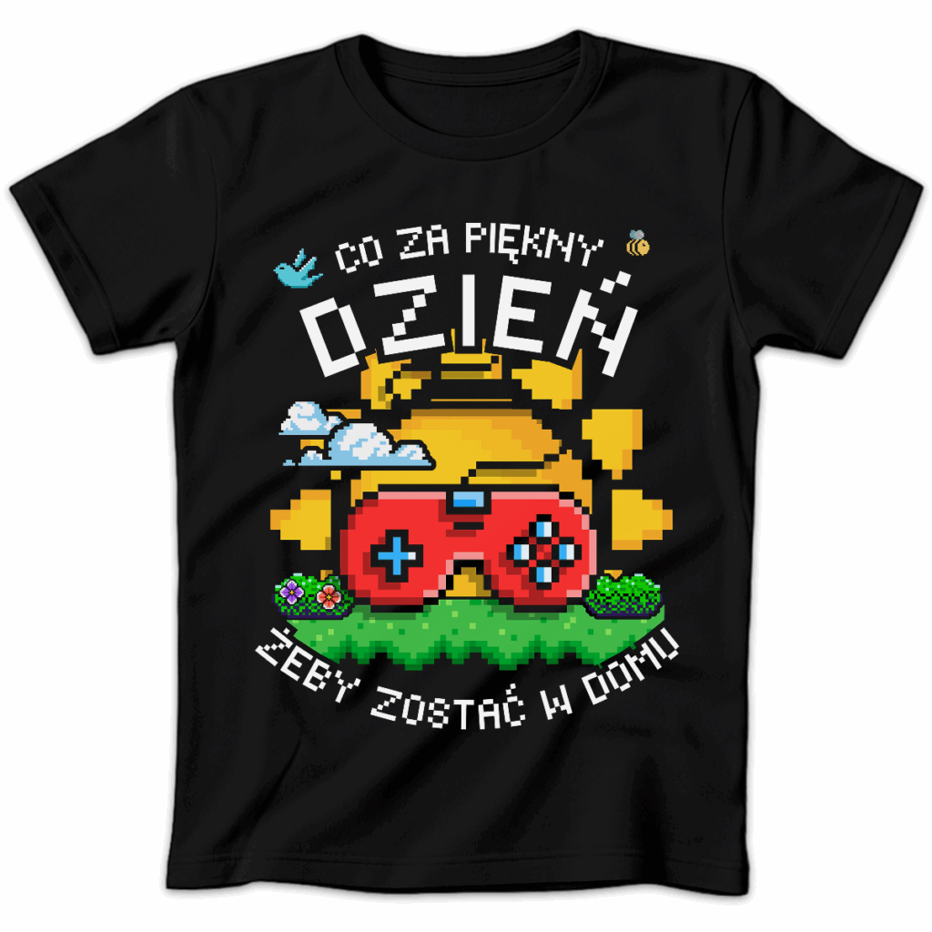 Koszulka damska Co za piękny dzień żeby zostać w domu czarna