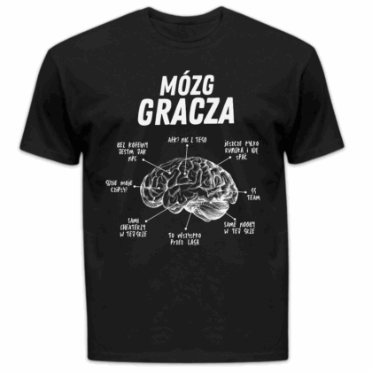 Koszulka męska Mózg gracza czarna