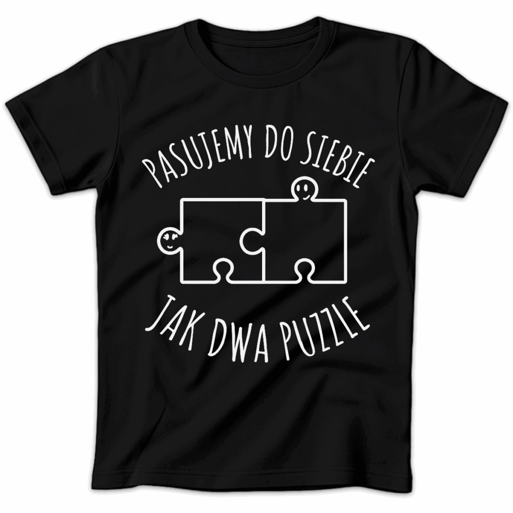 Koszulka damska Pasujemy do siebie jak dwa puzzle czarna