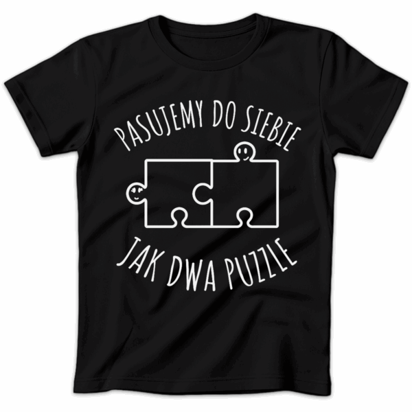 Koszulka damska Pasujemy do siebie jak dwa puzzle czarna