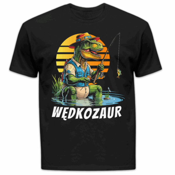Koszulka męska Wędkozaur czarna