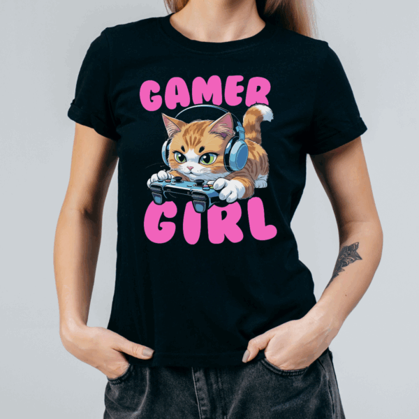 Koszulka damska Gamer girl czarna - obrazek 2