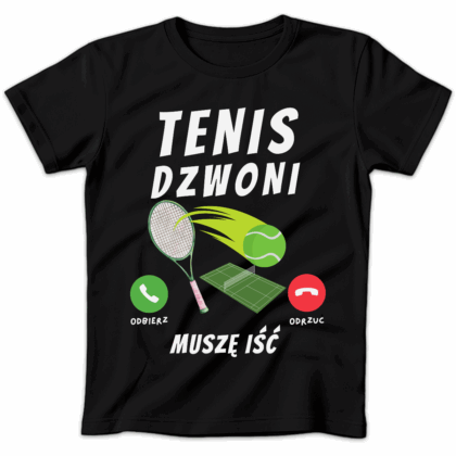 Koszulka damska Tenis dzwoni muszę iść czarna