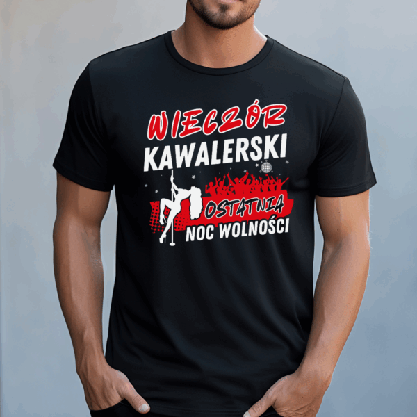 Koszulka męska Wieczór kawalerski ostatnia noc wolności czarna - obrazek 2