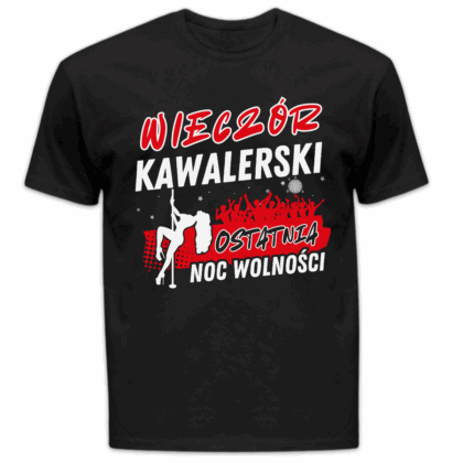 Koszulka męska Wieczór kawalerski ostatnia noc wolności czarna