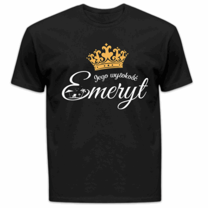 Koszulka męska Jego wysokość emeryt czarna