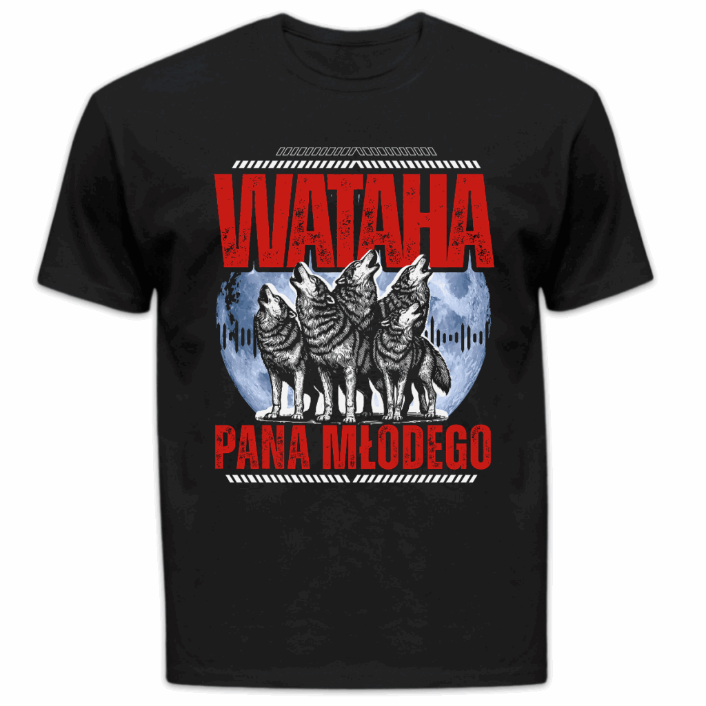 Koszulka męska Wataha pana młodego czarna