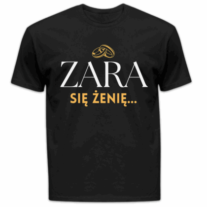 Koszulka męska Zara się żenię czarna