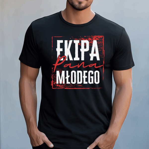 Koszulka męska Ekipa pana młodego czarna - obrazek 2