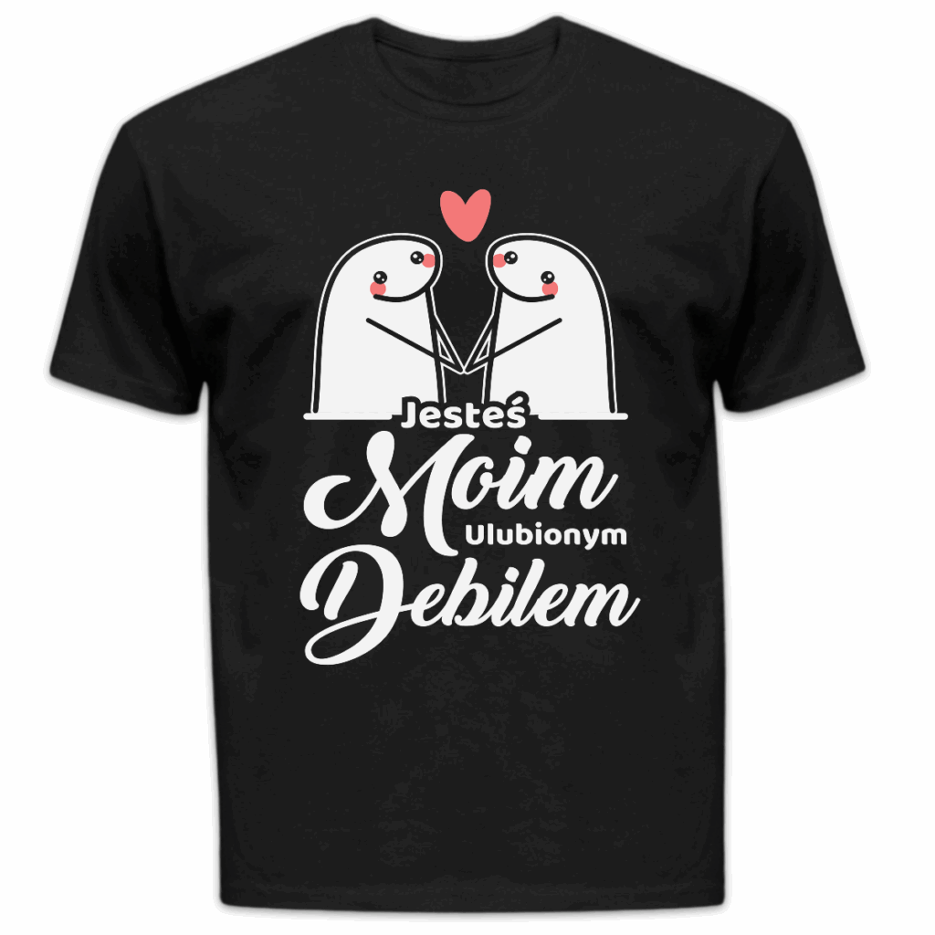 Koszulka męska Jesteś moim ulubionym debilem czarna