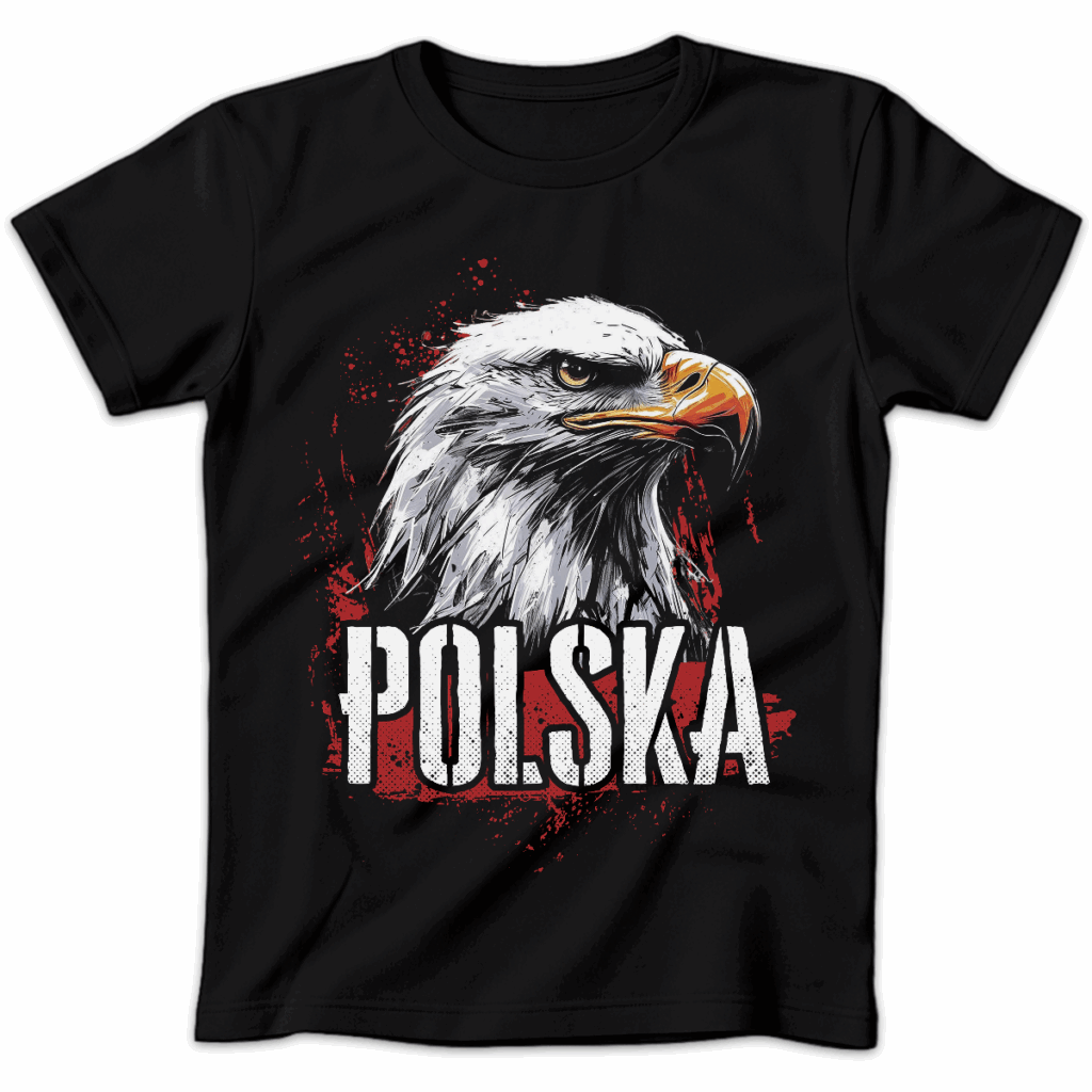 Koszulka damska Polska czarna