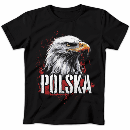 Koszulka damska Polska czarna