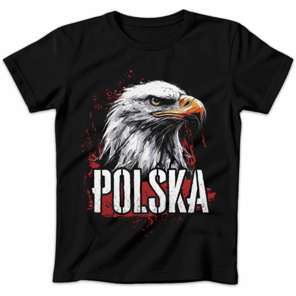 Koszulka damska Polska czarna
