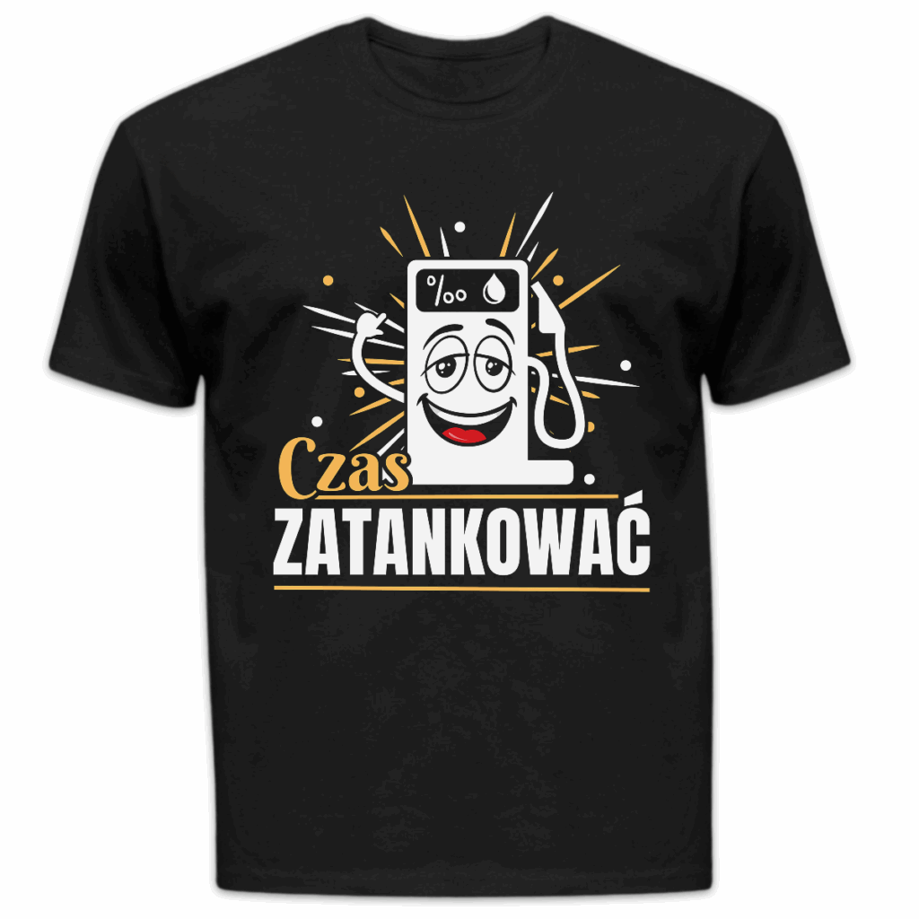 Koszulka męska Czas zatankować czarna