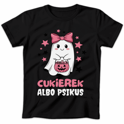 Koszulka damska Cukierek albo psikus czarna