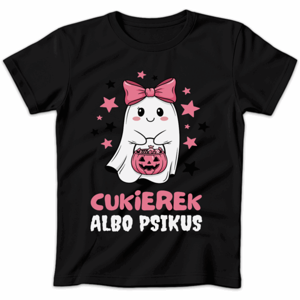 Koszulka damska Cukierek albo psikus czarna