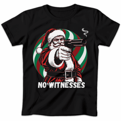 Koszulka damska Mikołaj no witnesses czarna