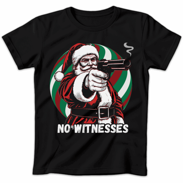 Koszulka damska Mikołaj no witnesses czarna