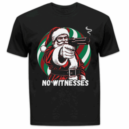 Koszulka męska Mikołaj no witnesses czarna