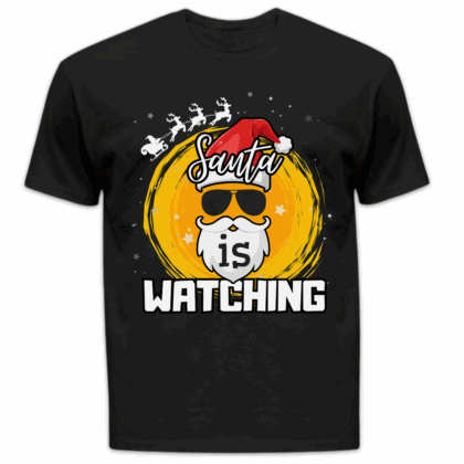 Koszulka męska  Santa is watching czarna