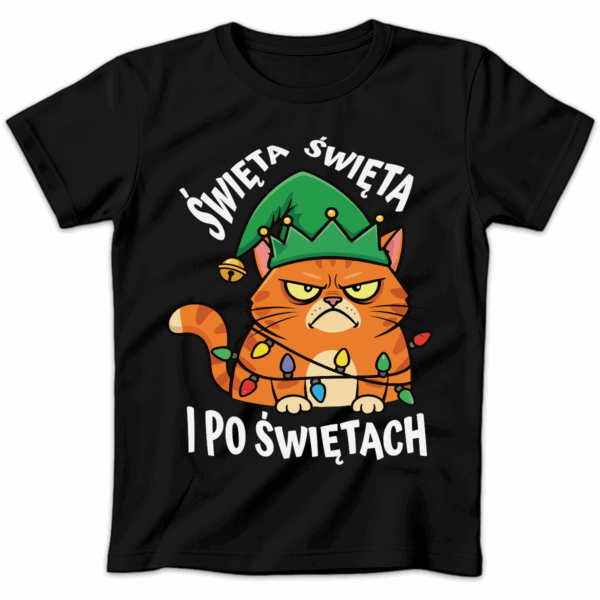 Koszulka damska Święta święta i po świętach czarna