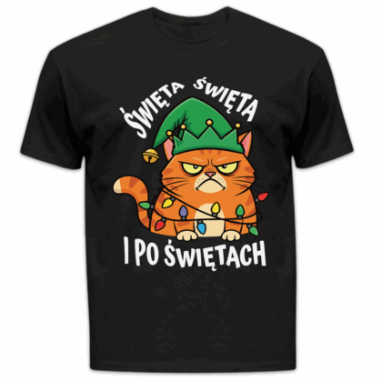 Koszulka męska Święta święta i po świętach czarna