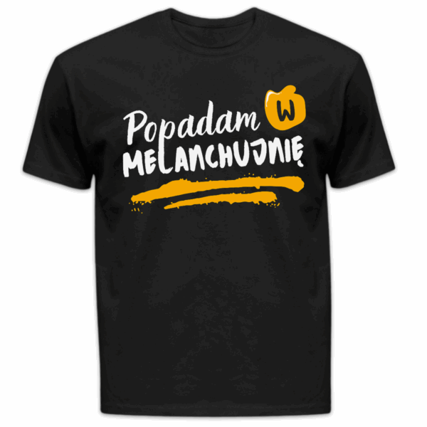 Koszulka męska Popadam w melanchujnię czarna